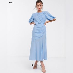 Light blue midi cocktail dress